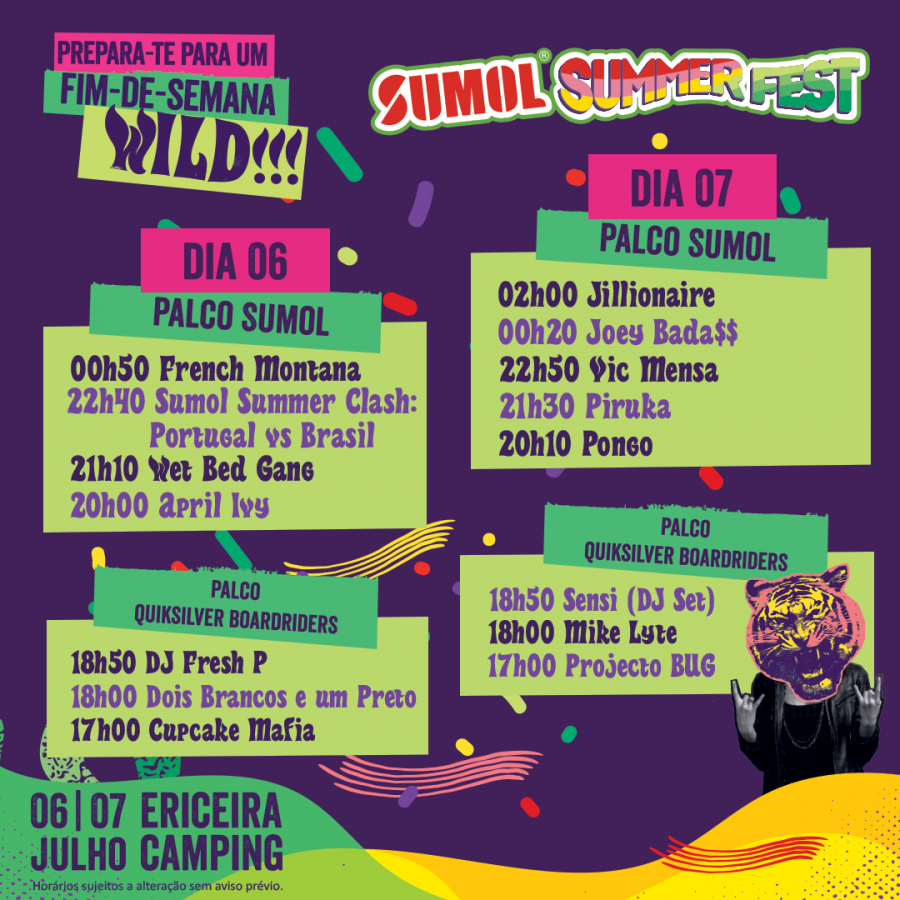 Cartaz Sumol Summer Fest 2018