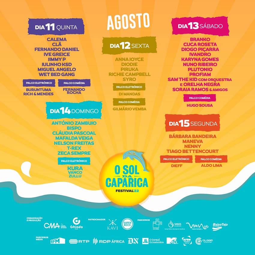 O Sol da Caparica - Festival cartaz 2022 -