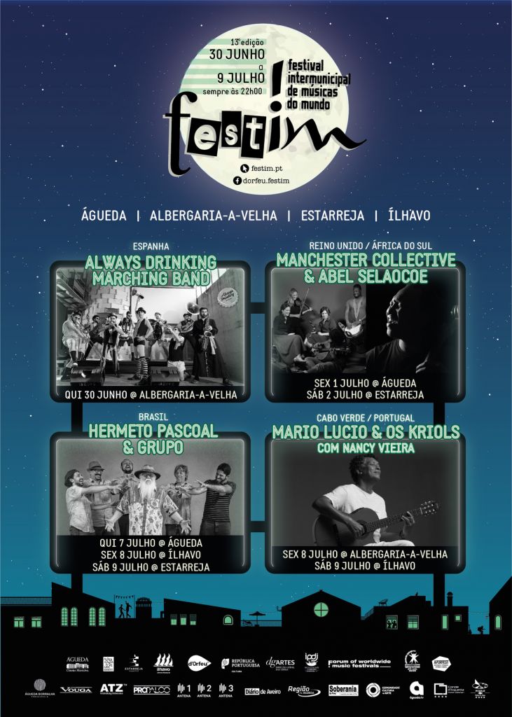 cartaz Águeda, Albergaria-a-Velha, Estarreja - Ílhavo - Festim - festival intermunicipal de músicas do mundo - horários - cidades